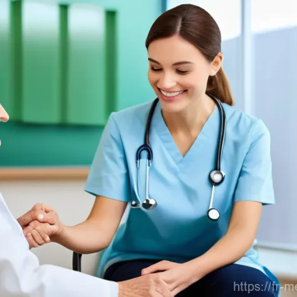 의료관광코디네이터 유망 취업처 - **A compassionate medical tourism coordinator providing reassuring support to an elderly patient and...