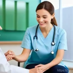 의료관광코디네이터 유망 취업처 - **A compassionate medical tourism coordinator providing reassuring support to an elderly patient and...