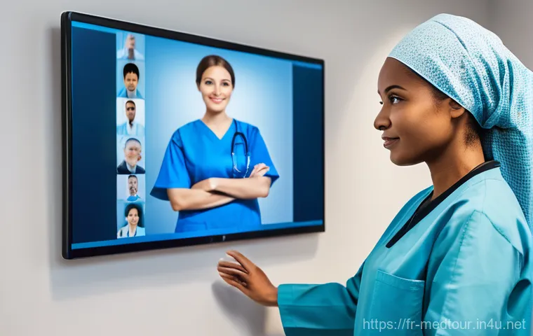 의료관광코디네이터 유망 취업처 - **A highly organized medical tourism coordinator at their desk, managing complex international logis...